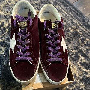 GOLDEN GOOSE Superstar Bordeaux Velvet Sneakers 40 approx size 9-9.5